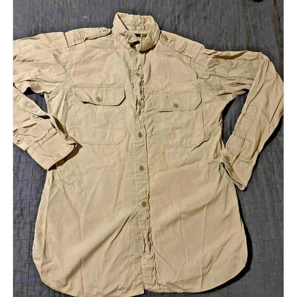 US Army Service Shirt Summer Khaki Cotton US 40s Vintage - Picture 1 of 7